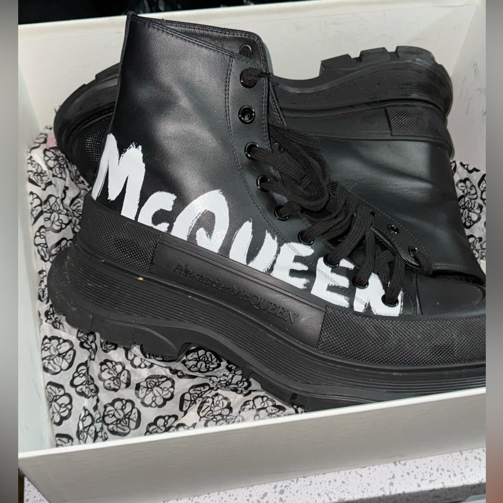Black Alexander McQueen (all terrain) boots